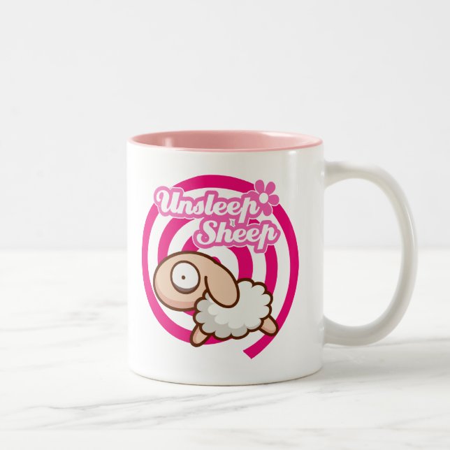 2 COULEURS TASSE GRANDE DE MOUTONS D'UNSLEEP (ÉTOURDIE) (Droit)