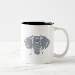 2 Couleurs Tasse grise de ton de l'éléphant deux