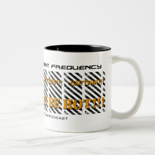 2 Couleurs Tasse grunge BG BLANCHE de PRÉCAUTION urgente de