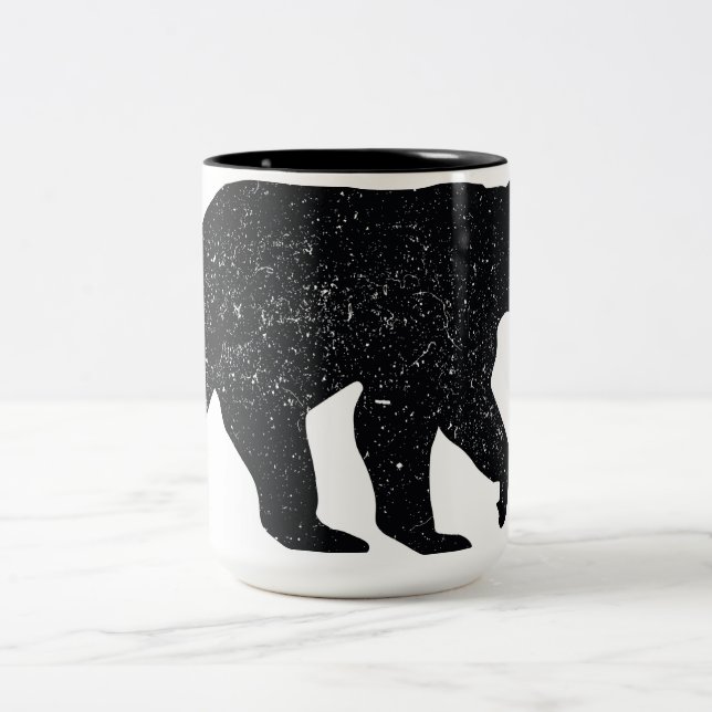 2 Couleurs Tasse grunge d'ours (Centre)