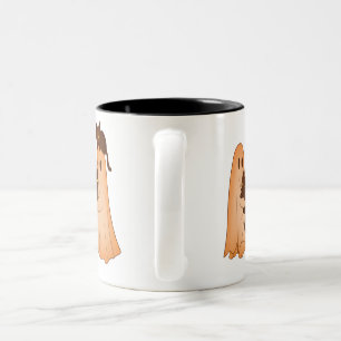 2 Couleurs Tasse Halloween Fantôme Mignon et Chat Noir