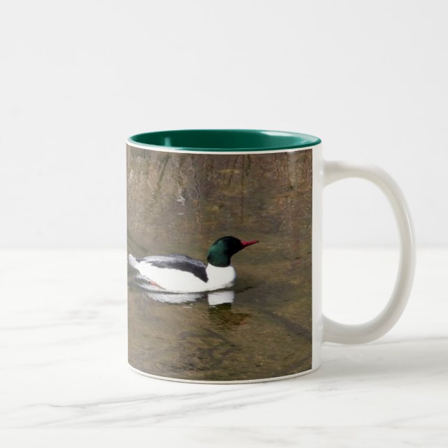 2 Couleurs Tasse Harle huppé (Droit)