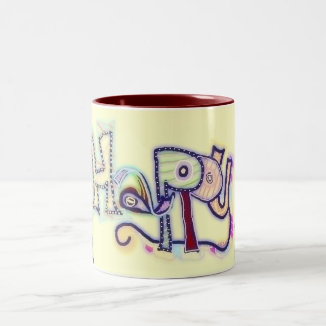 2 Couleurs Tasse heureuse de ~ (Centre)