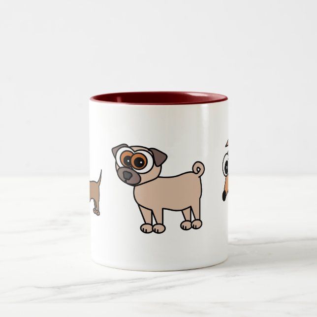 2 Couleurs Tasse heureuse de chiots (Centre)