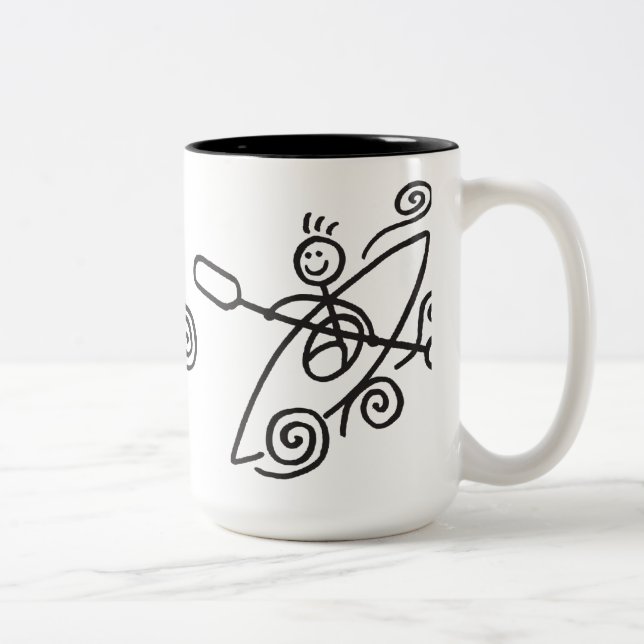 2 Couleurs Tasse heureuse de kayak (Droit)