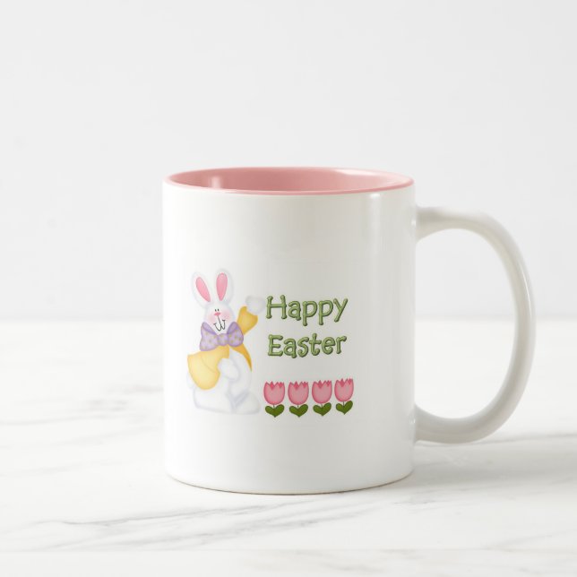2 Couleurs Tasse heureuse de Pâques (Droit)
