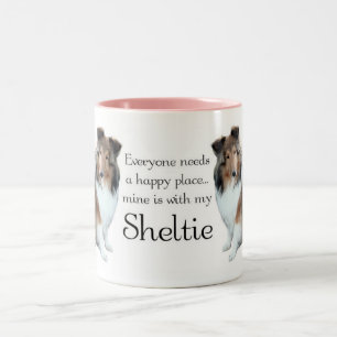 2 Couleurs Tasse heureuse de Sheltie d'endroit