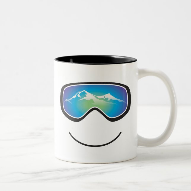 2 Couleurs Tasse heureuse de skieur/surfeur (Droit)