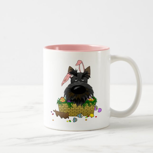2 Couleurs Tasse heureuse de Terrier Pâques d'écossais (Droit)