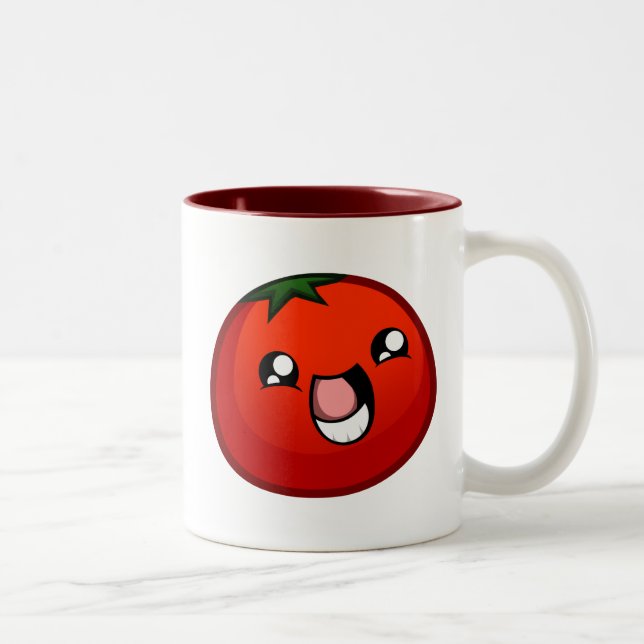 2 Couleurs Tasse heureuse de tomate (Droit)