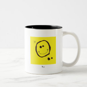 2 Couleurs tasse heureuse de visage de miro de Joan