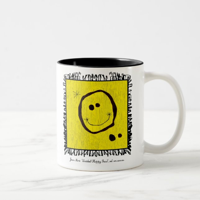 2 Couleurs tasse heureuse de visage de miro de Joan (Droit)