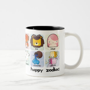 2 Couleurs Tasse heureuse de zodiaque