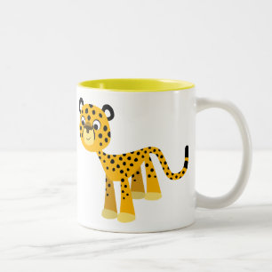 2 Couleurs Tasse heureuse mignonne de guépard de bande