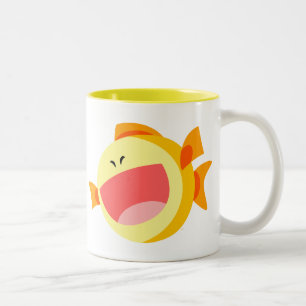 2 Couleurs Tasse heureuse mignonne de poissons de bande