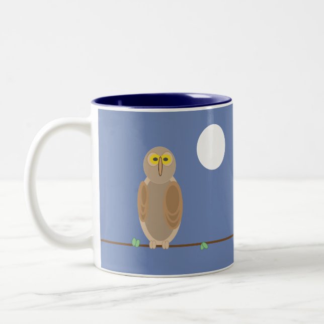 2 Couleurs Tasse - Hibou et Lune (Gauche)