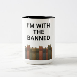 2 Couleurs Tasse I'm With The Banned Books pour lecteurs