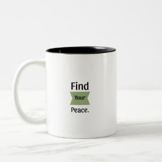 2 Couleurs Tasse Inspirante Bicolore "Trouvez Votre Paix"