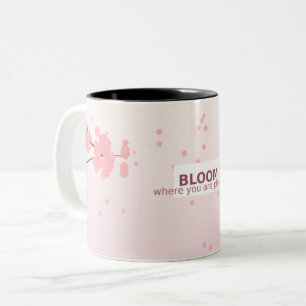 2 Couleurs Tasse Inspirante - Fleurir Où Vous Êtes