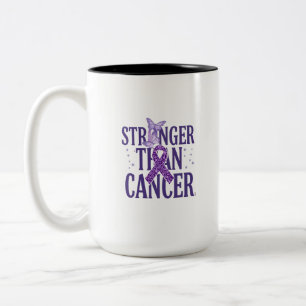 2 Couleurs Tasse Inspirante Plus Fort que le Cancer – Espoir