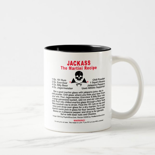 2 Couleurs Tasse - JACKASS, la coupe Martini (Droit)