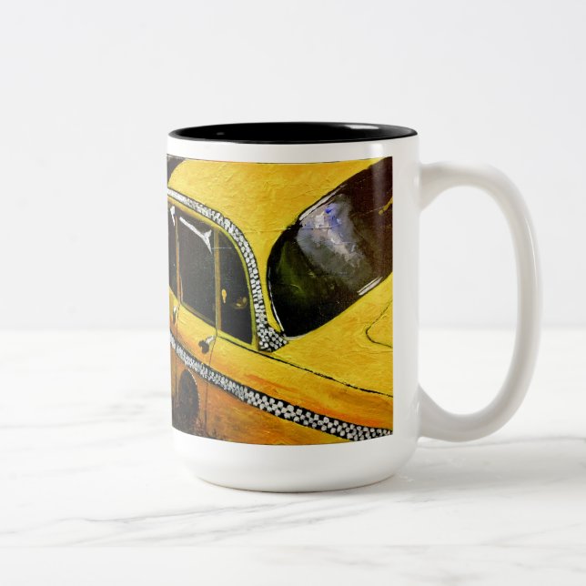 2 Couleurs Tasse jaune de taxi (Droit)