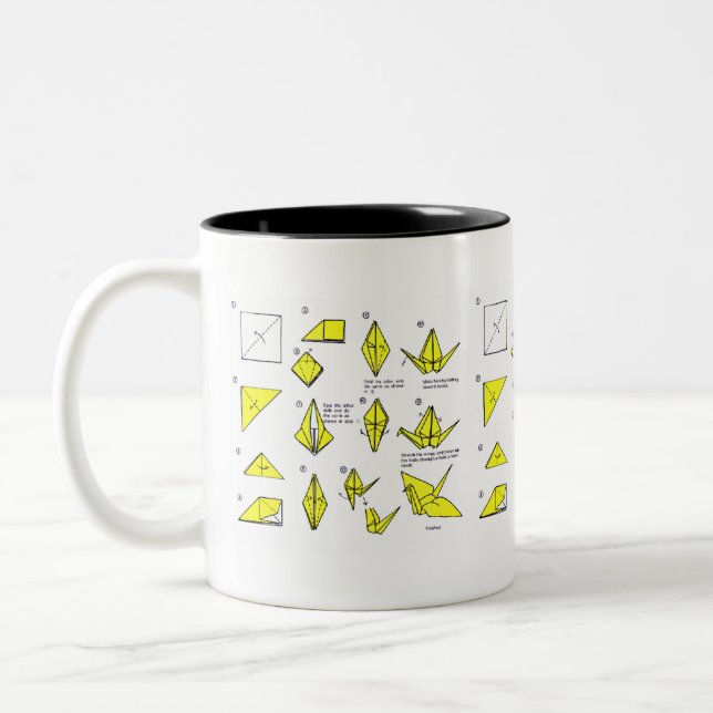 2 Couleurs Tasse jaune d'origami (Gauche)