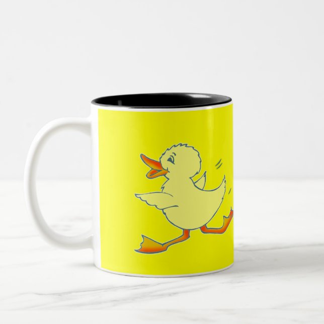2 Couleurs Tasse jaune lumineuse de canard de Quackers (Gauche)