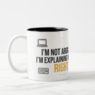 2 Couleurs Tasse Je ne discute pas, j'explique pourquoi j'ai