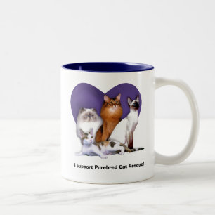2 Couleurs Tasse : Je soutiens la délivrance de race de chat