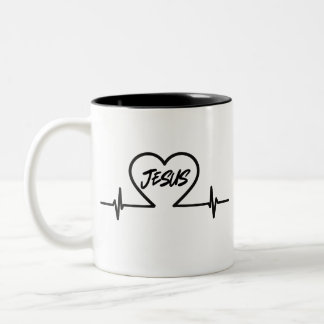 2 Couleurs Tasse Jésus est mon battement de coeur