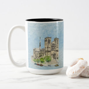 2 Couleurs Tasse : Joanna et Grace en vol (ciel bleu clair)