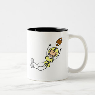 2 Couleurs Tasse Joueur de Football Jaune