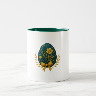 2 Couleurs Tasse - Joyeuses Pâques (Œuf de Pâques vert)