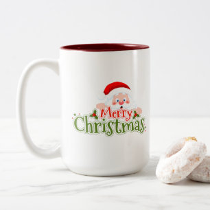 2 Couleurs Tasse Joyeux Noël Santa Claus qui regarde