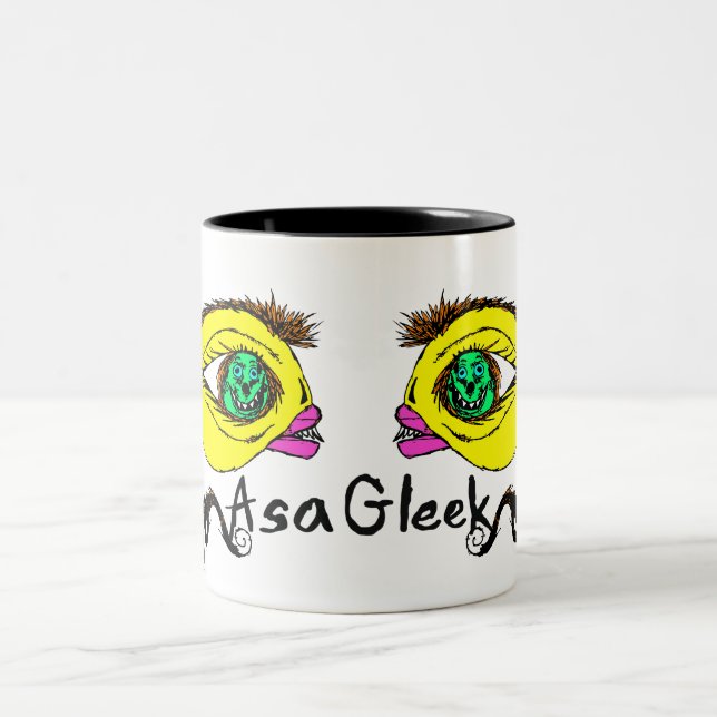 2 COULEURS TASSE JUMELLE DE POISSONS (Centre)