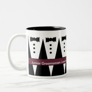 2 Couleurs Tasse junior de Groomsman - Tuxes noirs et blancs