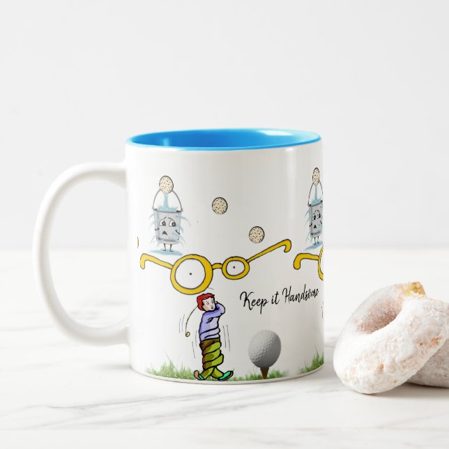 2 Couleurs Tasse Keep it Handsome Golfeur (Avec donut)