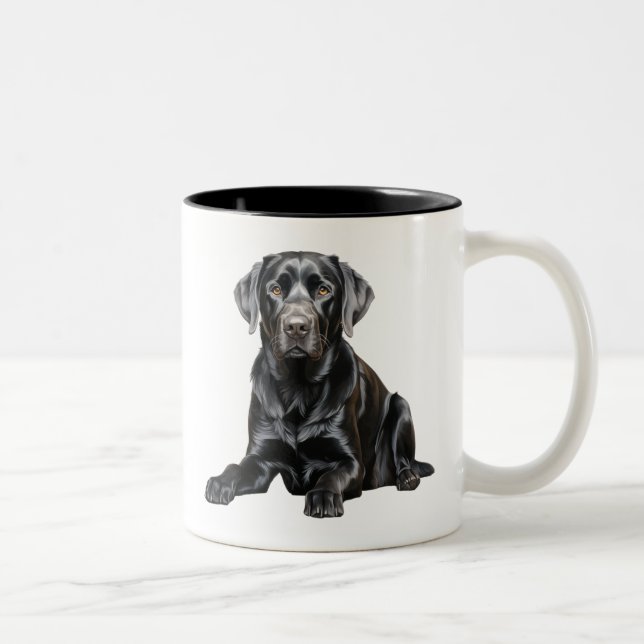 2 Couleurs Tasse Labrador Noir (Droit)