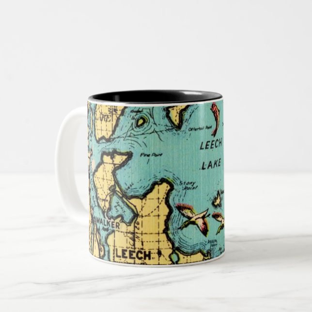 2 Couleurs Tasse Leech Lake  Minnesota (Devant gauche)