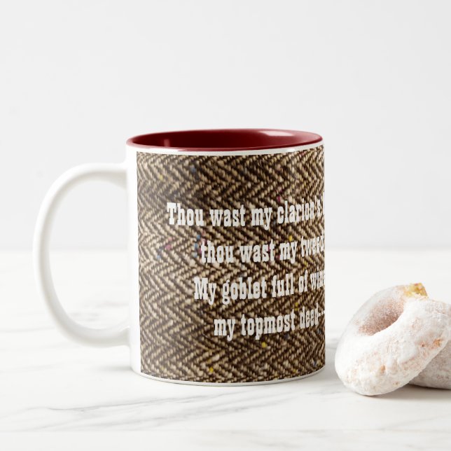 2 Couleurs Tasse littéraire de tweed de John Keats (Avec donut)