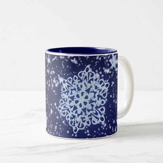 2 Couleurs Tasse Longue Nuit d'Hiver (Devant droit)