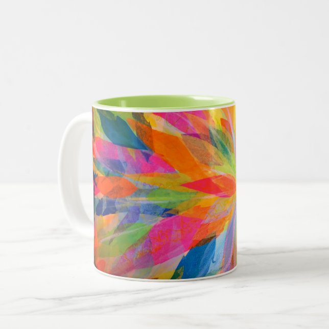 2 Couleurs Tasse lumineuse d'aquarelle par Leslie Clair Bures (Devant gauche)