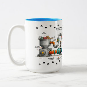 2 Couleurs Tasse Machine à Assemblage de Chat Drôle