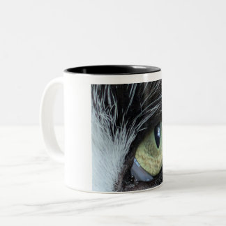 2 Couleurs Tasse Macro Tuxedo Cat's Eye
