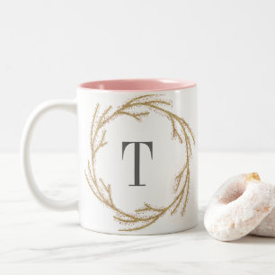 2 Couleurs Tasse magique de monogramme de la guirlande   de