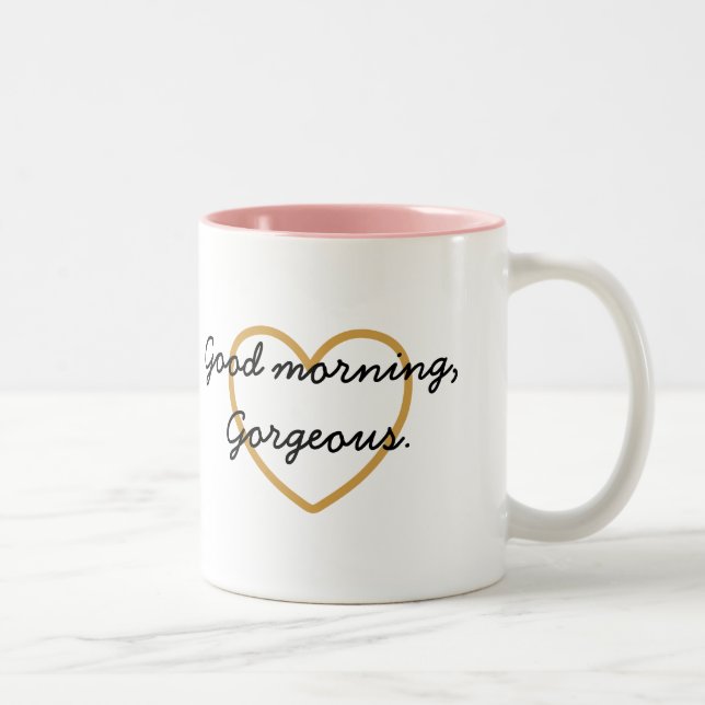 2 Couleurs Tasse magnifique bonjour - ayez un jour magnifique (Droit)