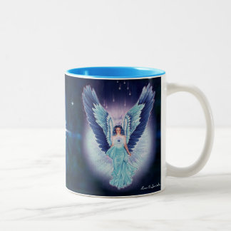 2 Couleurs Tasse magnifique d'ange bleu de saphir de