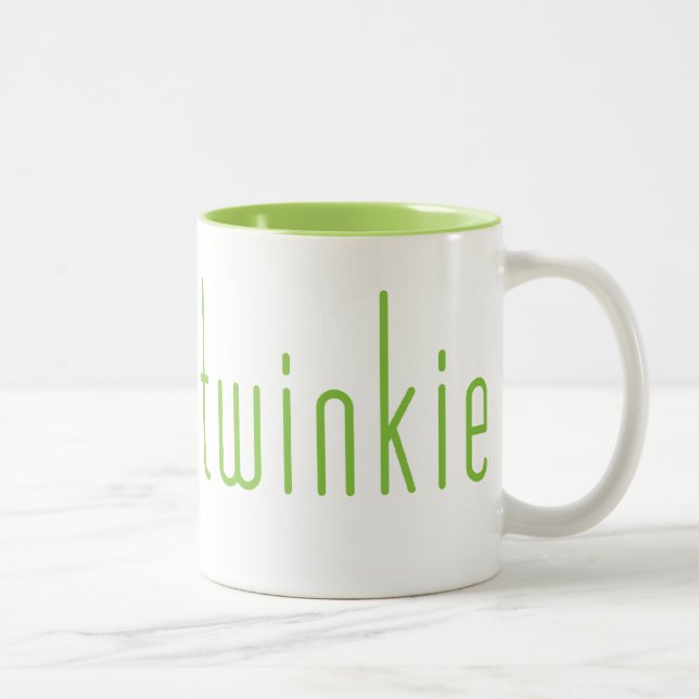 2 Couleurs Tasse maigre de Twinkie - vert (Droit)