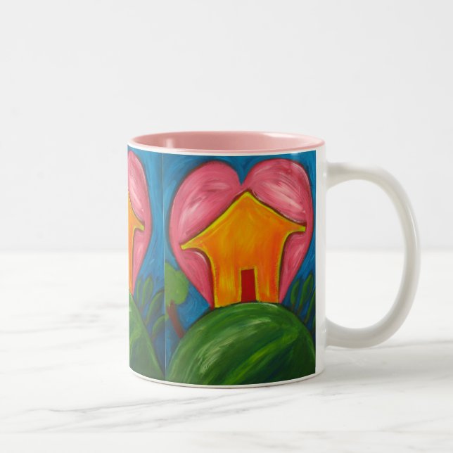 2 Couleurs Tasse Maison Heureuse (Droit)